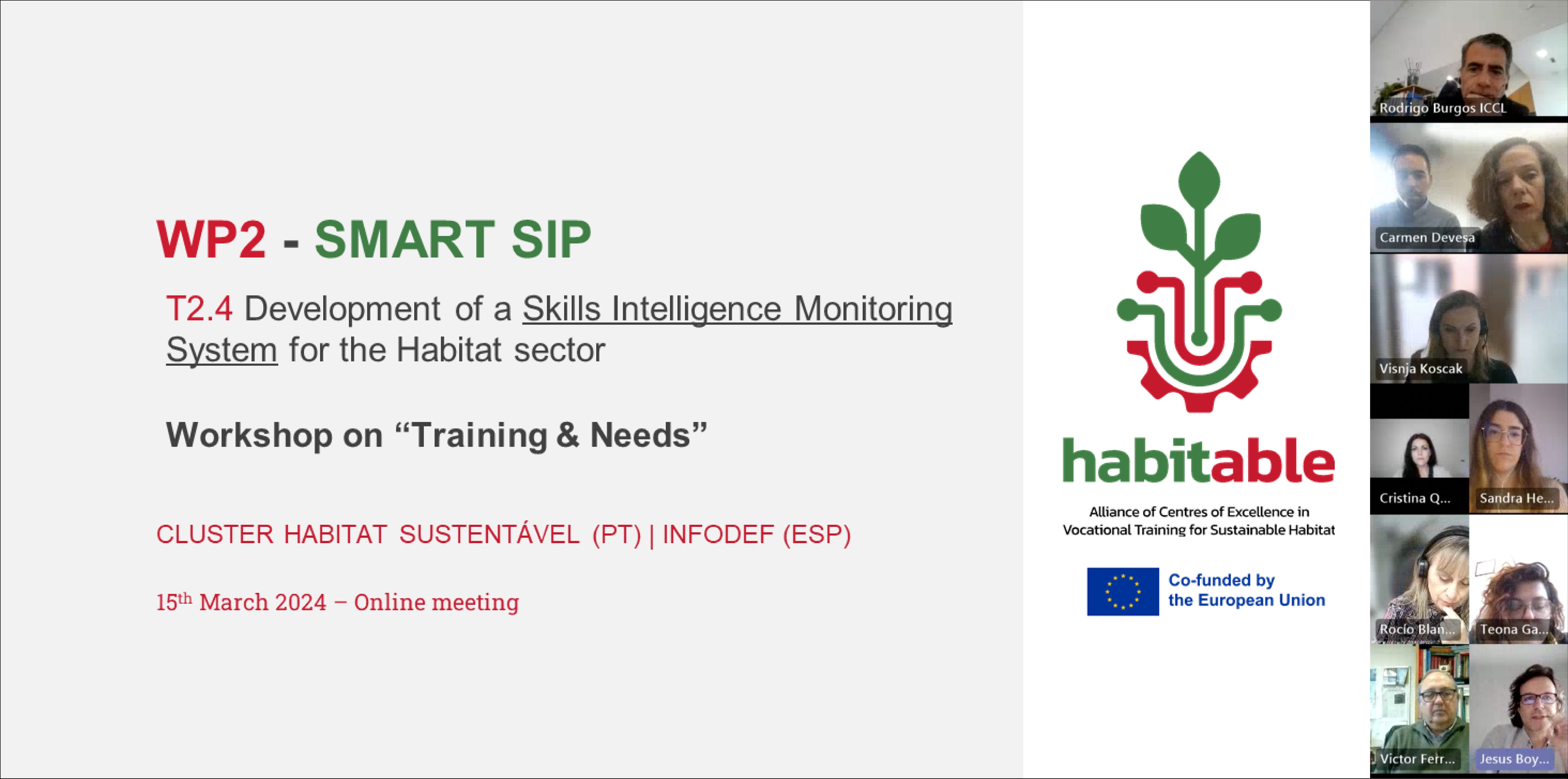 HABITABLE partners bridging the gap | Workshop on Training & Needs